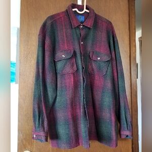 Plaid Men's Shirt - Red and Black Wool